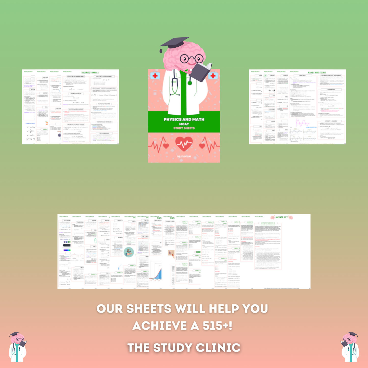 MCAT Physics and Math Study Guide | 30 Pages | Study Cheat Sheets | Pre-Med | Digital Download