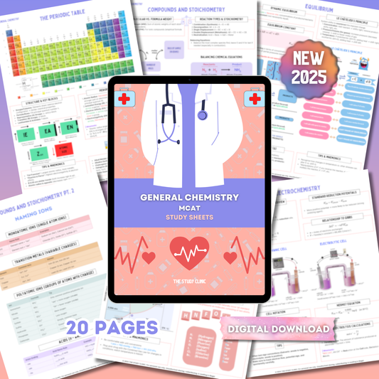 MCAT General Chemistry Study Guide | 20 Pages | Pre-Med | 2025 Edition | eBook