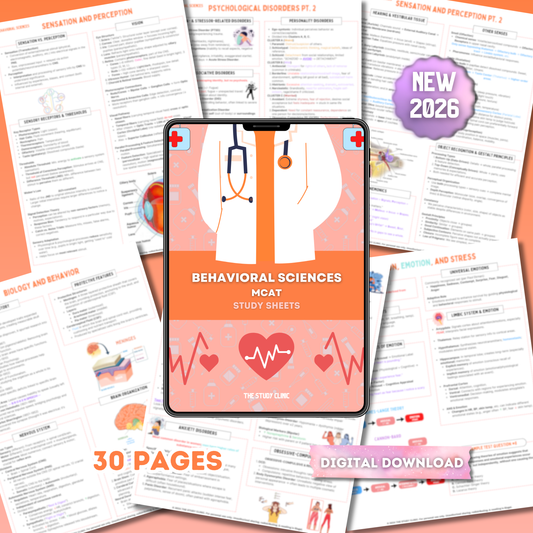 MCAT Behavioral Sciences Study Sheets