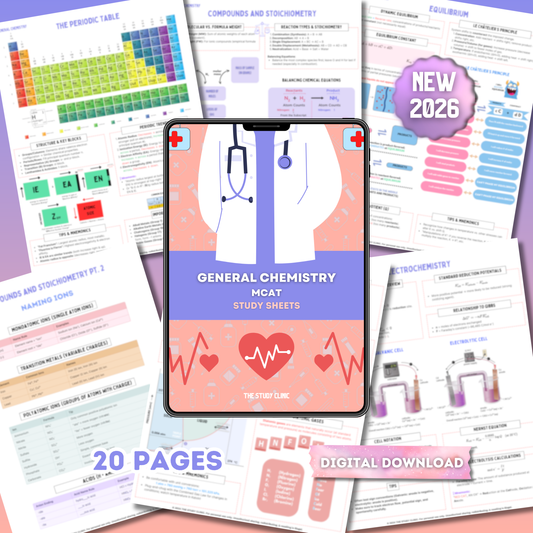 MCAT General Chemistry Study Sheets