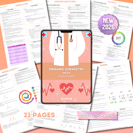 MCAT Organic Chemistry Study Sheets