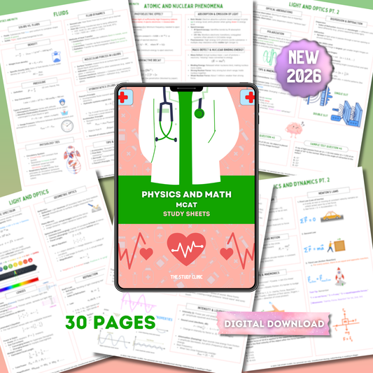 MCAT Physics and Math Study Sheets